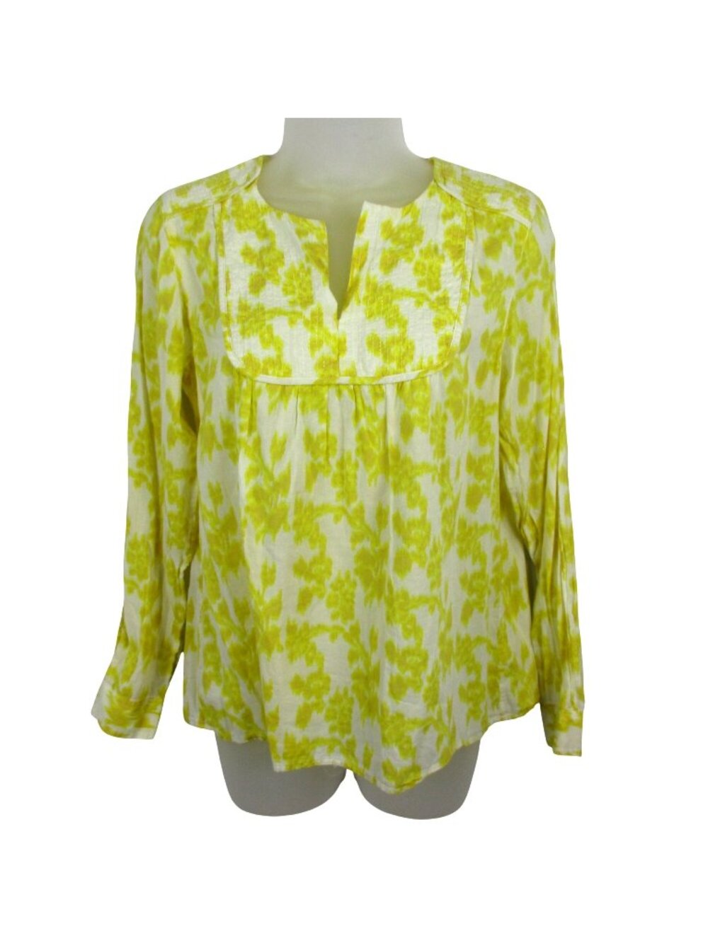 Gap Yellow White Blouse Lightweight Cotton Pullover Top S Coastal Casual